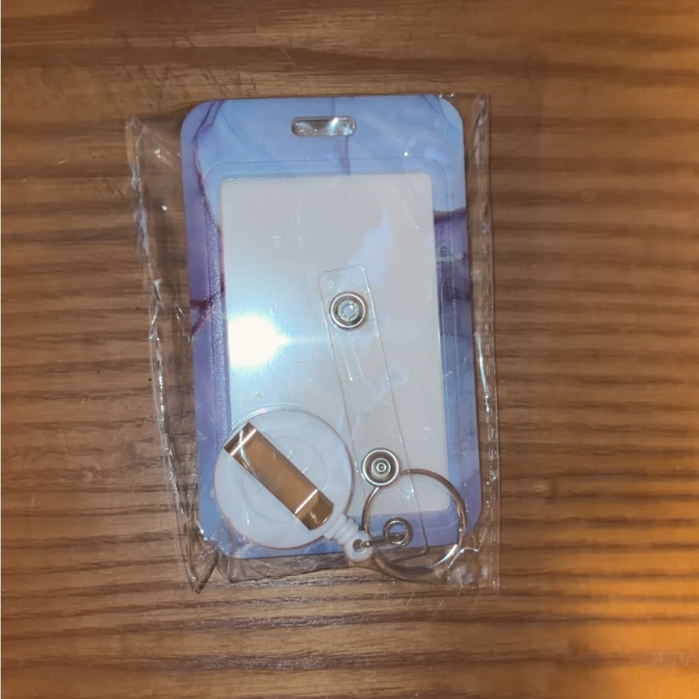 Blue and White badge Case with Keyring